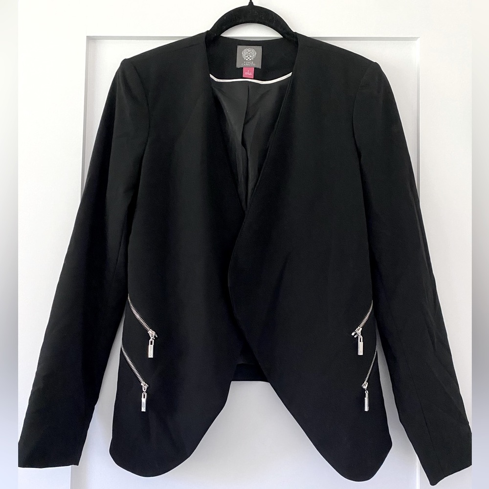 Vince Camuto Black Blazer with zipper details- 4